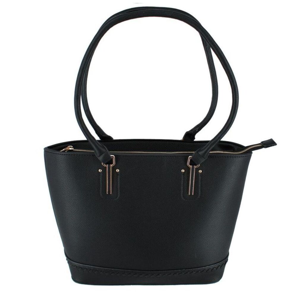 CTM Women's Synthetic Leather Sleek Tote Handbag